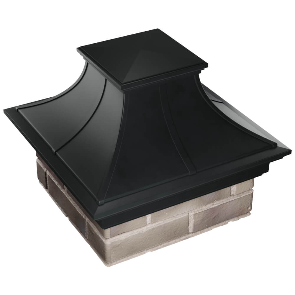 Колпак Zking Монблан Премиум Черный на столб 1.5х1.5 кирпича (385х385мм)