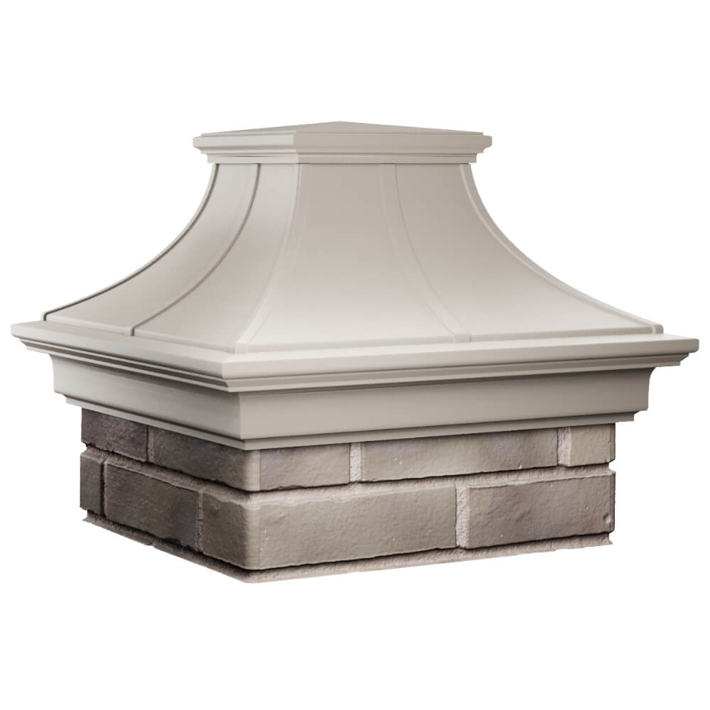 Колпак Zking Монблан Премиум Бежевый на столб 1.5х1.5 кирпича (385х385мм)