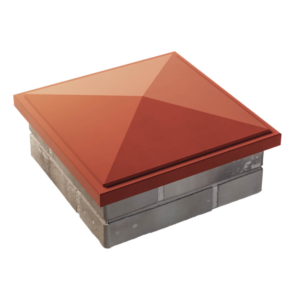 Колпак Zking БонаМоно Красный на столб 1.5х1.5 кирпича (385х385, 400х400мм)