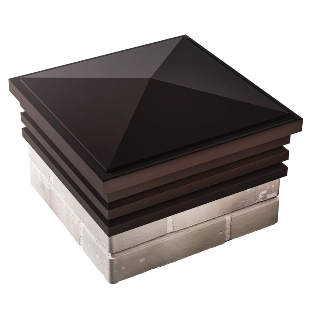 Колпак Zking Бона ХайТек Коричневый на столб 1.5х1.5 кирпича (385х385мм)