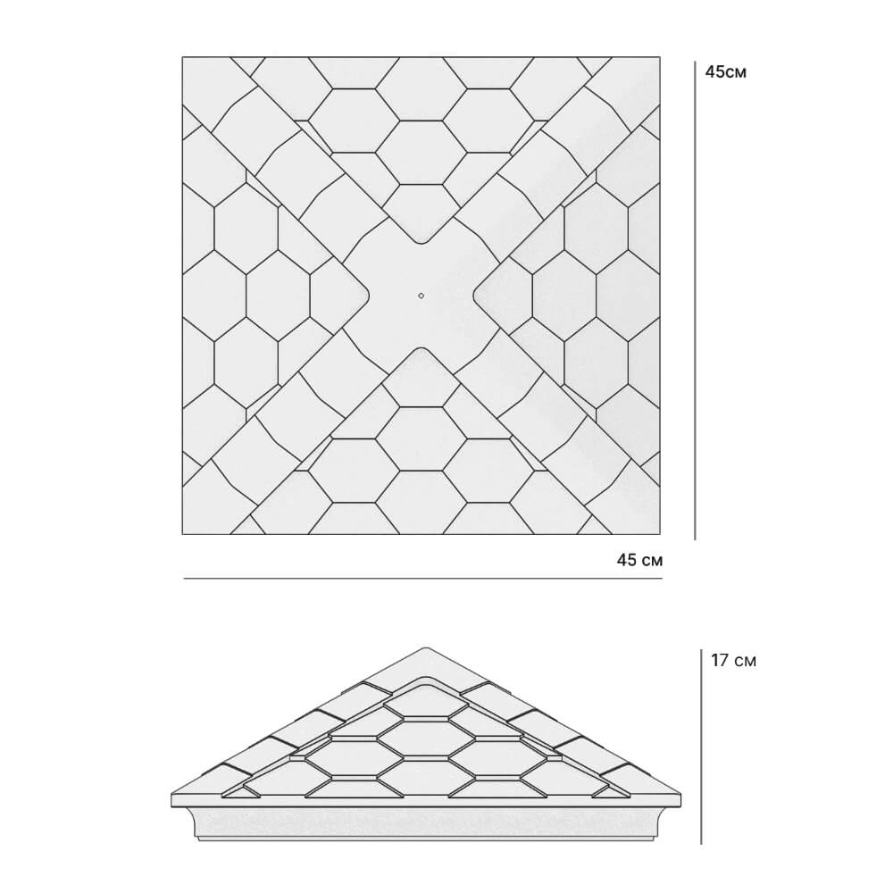 Колпак Zking Эверест Зеленый на столб 1.5х1.5 кирпича (390х390мм)