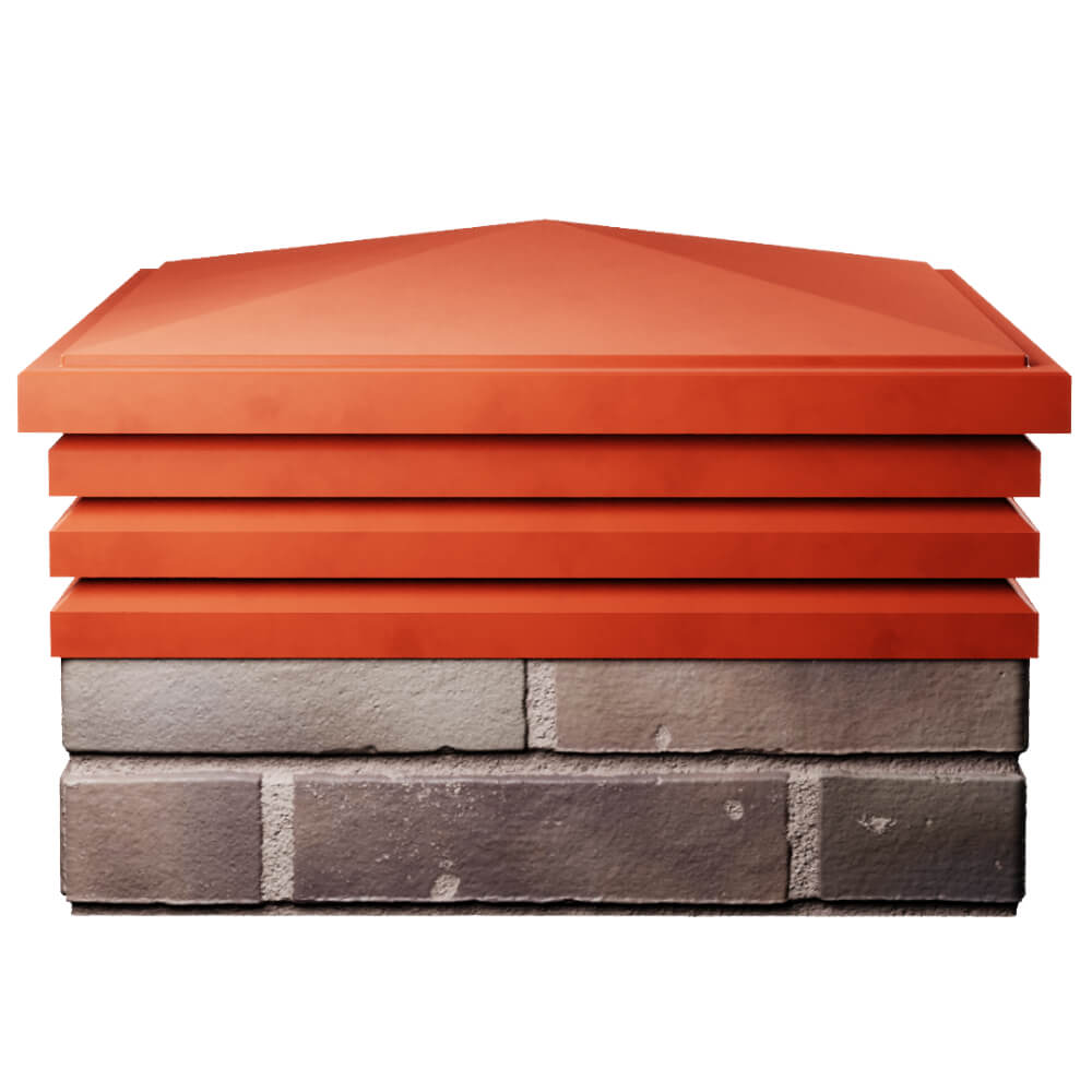 Колпак Zking Бона ХайТек Красный на столб 2х2 кирпича (513х513мм)